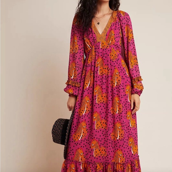 open lace back dress Leopard Print Knit Midi Dress